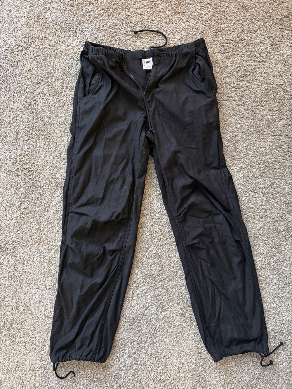 TNA Black Athletic Jogger Pants with Drawstring